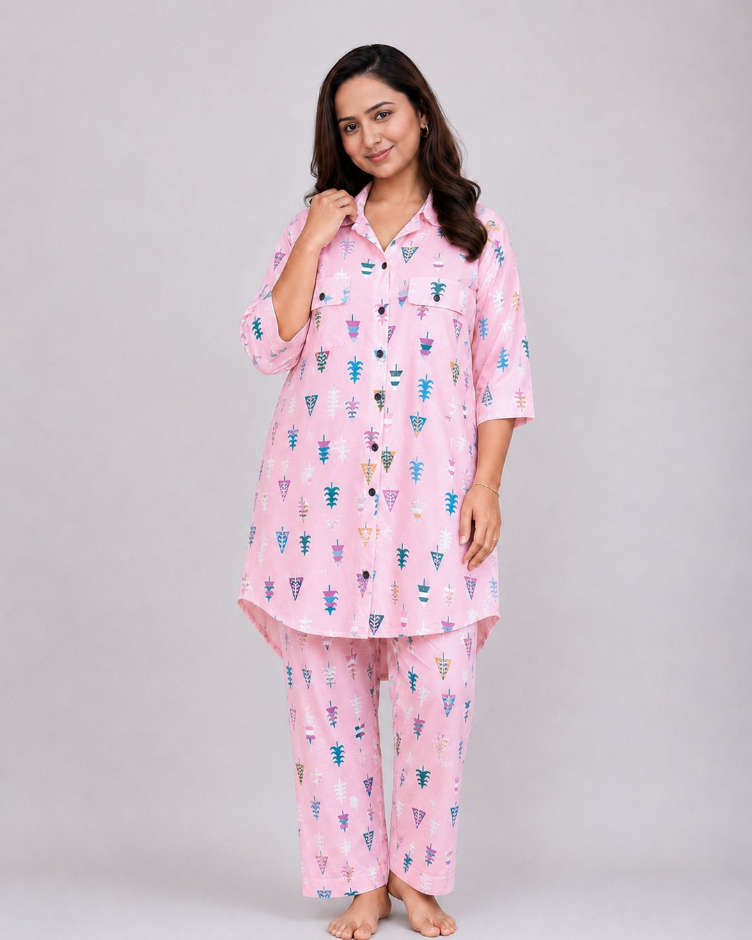 Baby Pink Tree Print Co-ord Set