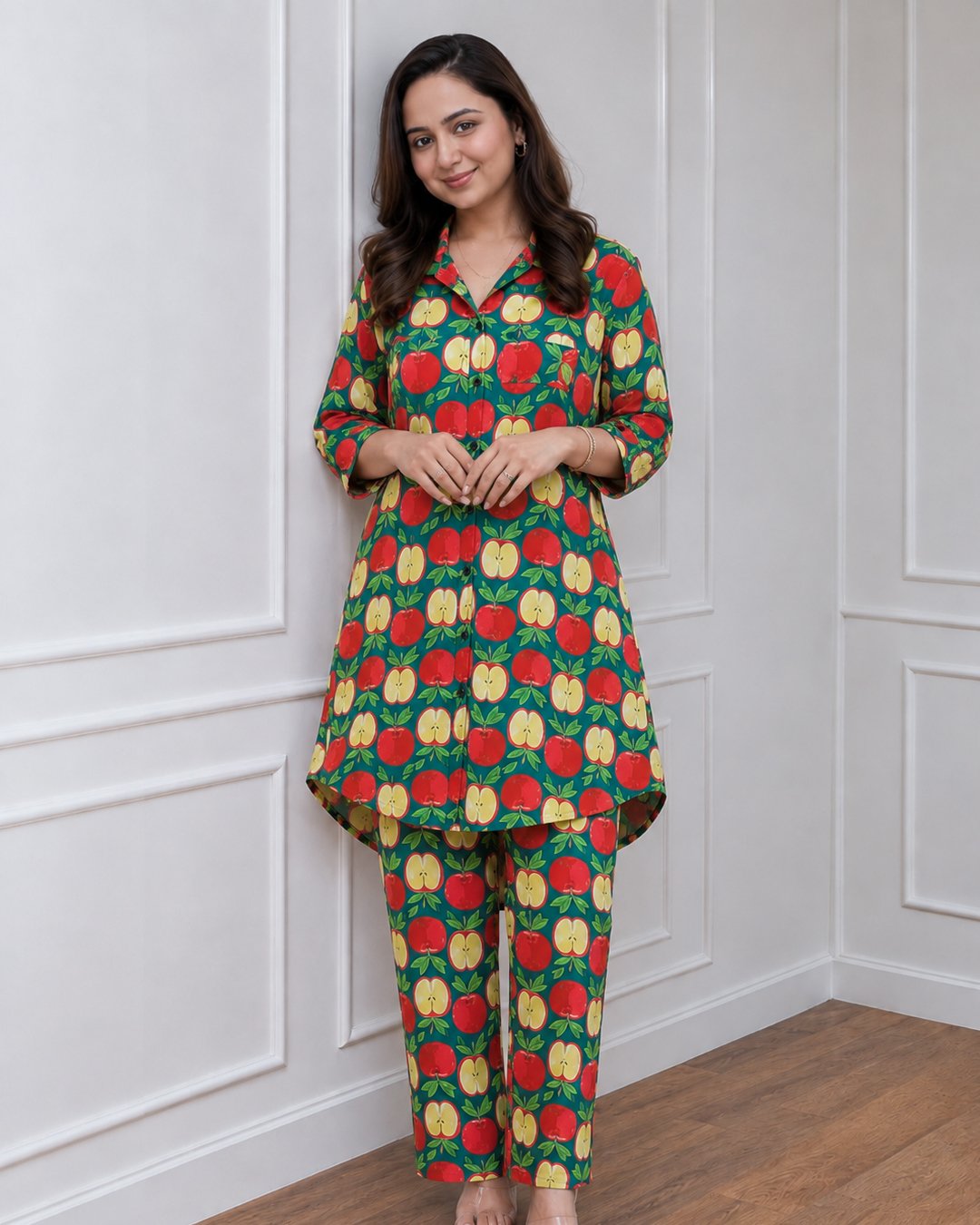 Green Apple Print Co-ord Set view 3